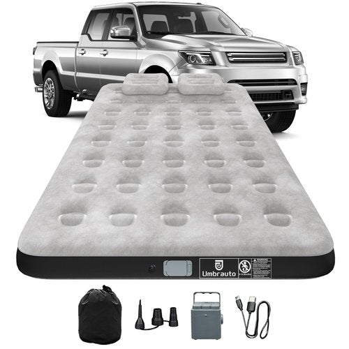 Umbrauto Air Mattress for 5.5-6.5 ft Short Bed Full-Size Trucks, Pickup Truck Airbed Mattress with Wireless Rechargeable Pump for Outdoor Travel