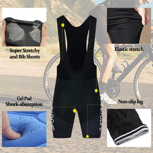 spocyclife Cycling Jersey Men Set Short Sleeve Set MTB Cycling Jersey and Shorts Men Set with Gel Padded Summer (GreenWhite, XL)