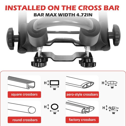 Soarify Folding Kayak Roof Rack Premium J-Bar for Canoe Carrier SUP Paddle Surfboard Mount on Car SUV and Truck Crossbar (1 Pair)