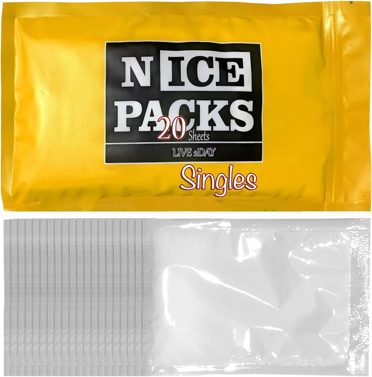 Nice Packs Reusable Dry Ice Packs for Coolers, Lunch Boxes, Frozen Food Shipping - Flexible and Long Lasting (10 Large Sheets)