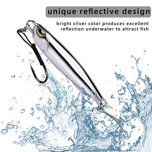 Metal Fishing Spoons Lures Kit - 5pcs Blade Baits for Trout/Bass/Catfish | Realistic Jigging Spoon Lure with Swinging Action | Freshwater & Saltwater/Sea Fishing Gear Bait (1.06 oz)