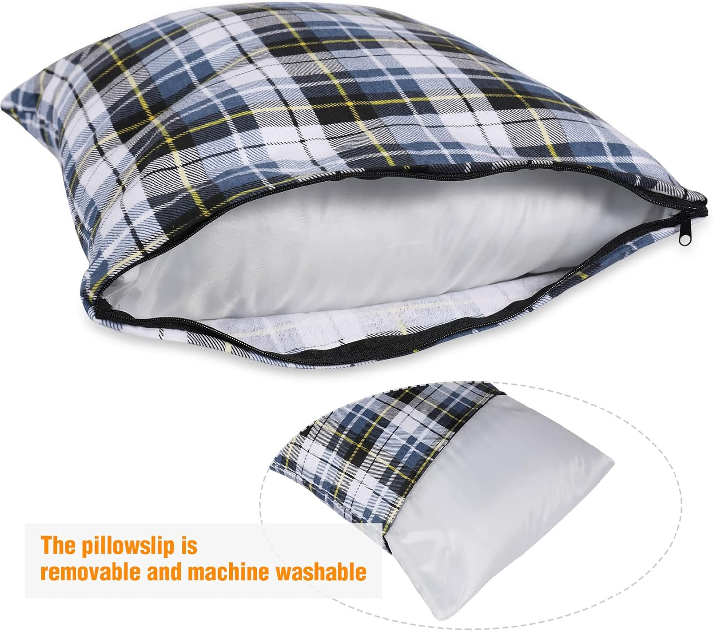 REDCAMP Small Camping Pillow Lightweight and Compressible, Flannel Travel Pillow with Removable Pillow Cover, 2 Pack