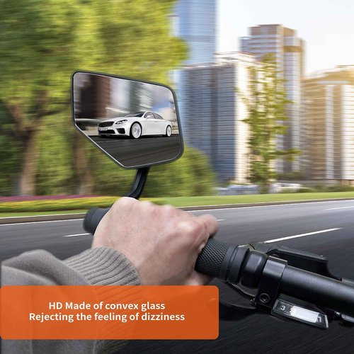 Homieway Bike Mirror for Handlebar,HD Glass Lens Bicycle Mirror, Scratch Resistant and Fall Resistant Handlebar mirror, Adjustable E-bike Rear View Mirrors, Bar End Cycle Mirror Left (0.59-0.7in)