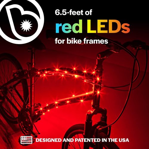 CosmicBrightz LED Bike Frame Rope Light - 6.5ft Battery-Powered String with On/Off Switch - Ultra Bright & Fun for Kids, Teens, & Adults