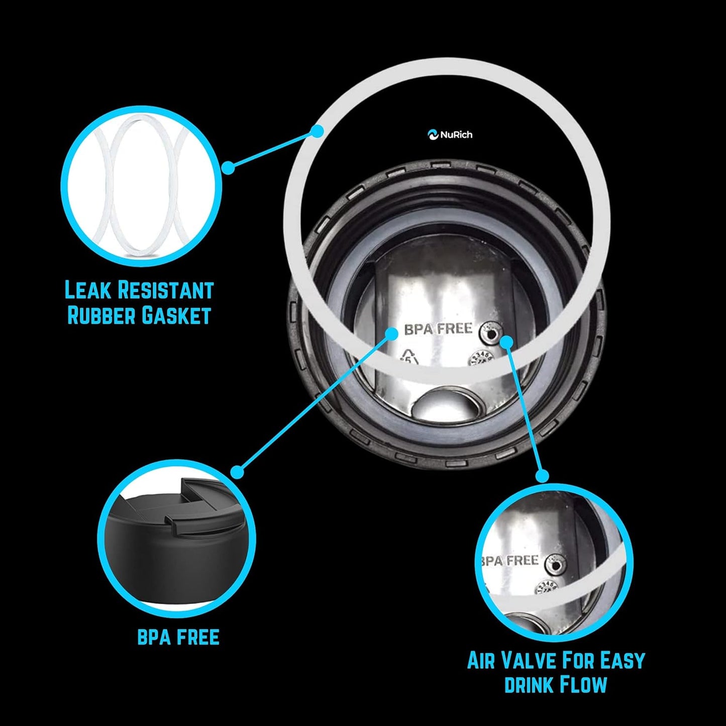 The Original Hydro Wide Mouth Flip and Sip Replacement Hydro Flask Coffee Lid or Cap - Hydro Flask Lid Replacement For Insulated Water Travel Mug or Hydroflask Thermos For Perfect Hydration