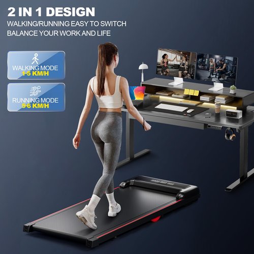 GORISE Walking Pad, Under Desk Treadmills for Home, Walking Pad, Treadmills for Home Foldable,Remote Control, LED Display, 3 in 1 Portable Walking Treadmill, 300 Lbs Capacity