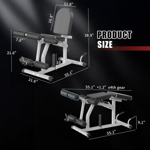 Z ZHICHI 2-in-1 Adjustable Leg Extension and Curl Machine, Easy Transition, Home Gym Leg Machine, Weight Capacity 660LBS