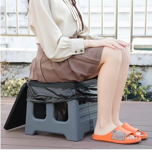 Portable Camping Toilet for Adults - Portable Folding Toilet with Lid,Travel Portable Potty for Adults,Porta Potty Car Toilet,Grey