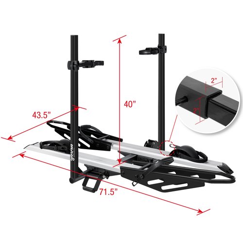 Young Electric 200 lbs. Hitch Mount Bike Rack, fits Cars, SUVs, RVs, Trailers with 2 Inch Receiver