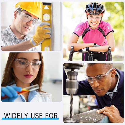50 Pack Clear Safety Glasses with ANSI Z87.1 Scratch Resistant Eyewear for Women Man Lab Goggles Eye Protection