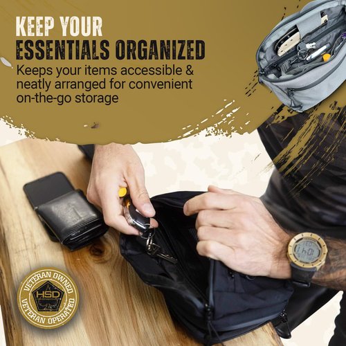 HighSpeedDaddy Carry Fanny Pack - 500D Water-Resistant Nylon, Quick Access CCW Pocket, YKK AquaGuard Zippers, EDC Bag with Adjustable Waist (upto 49"),Everyday Carry for Men & Women- Black