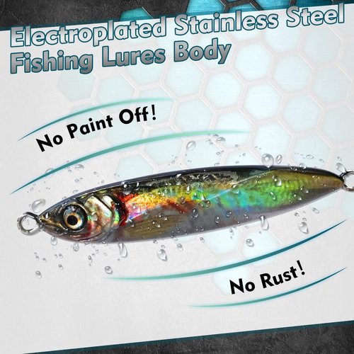 GULULUT Fishing Jigs for Saltwater and Freshwater, Sinking Jigging Bait and Long Casting Jigs Fishing Lures, Lifelike Metal Lures to Improve Fishing Efficiency