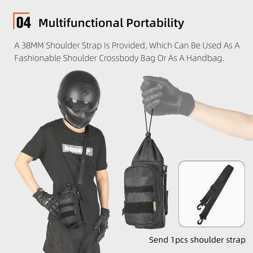 Rhinowalk Motorcycle Water Bottle Holder Bag Tactical Pouch with Drawstring Molle Insulated Bottle Bag to Keep Warm Cool