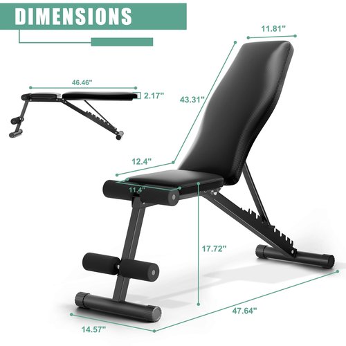 Adjustable Weight Bench for Home Gym Olympic Workout Bench with 700 LB Capacity Dumbbell Exercise Incline/Decline Bench for Strength Training and Full Body Workout