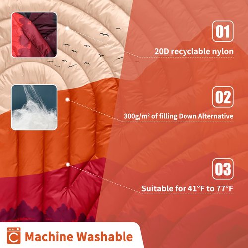 hotkoko Camping Blanket,Lightweight Puffy Blanket Camp Blanket for Outdoor,Traveling, Stadium, Hiking, Picnics