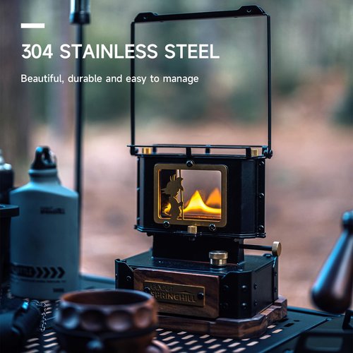 GOOUT SPRINGHILL Camping Oil Lantern Emergency Oil Lamp with Handle for Outdoor Lighting Warming Portable Stove for Cooking Black