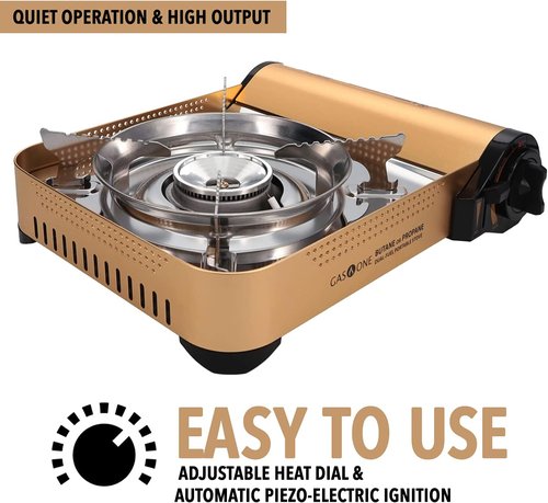 Gas ONE GS-4000P - Camp Stove - Premium Propane or Butane Stove with Convenient Carrying Case - Patented - Great for Camp Stove and Portable Butane Stove for All Cooking Application