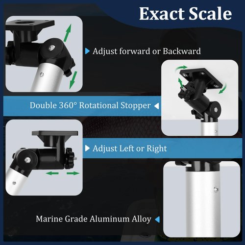 Boat Cutting Board 25.1" x 13", Bait Board/Fillet Table with Separate Tool Slots, 360° Adjustable Fishing Fillet Table, Extended Boat Fish Cleaning Table with Scale(Fish pad +2 fish hooks)