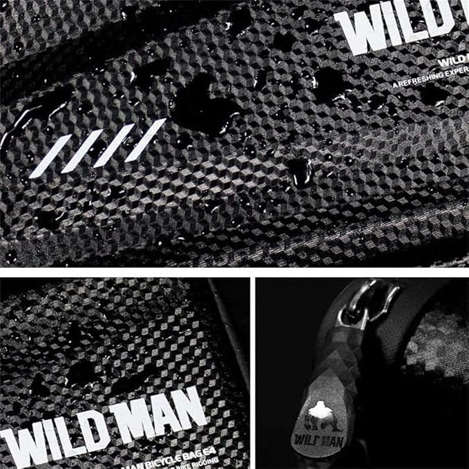 WILD MAN Rainproof Hard Shell Triangle Bike Saddle Bag For Frame under Seat For Road Mountain Cycling (Black,E4)