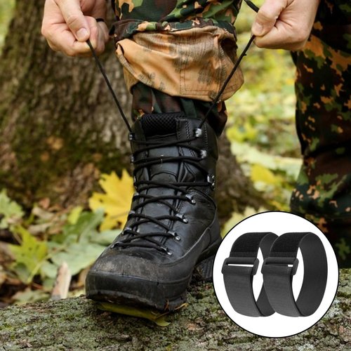 Sibba Bicycle Pant Leg Straps 6Pcs Adjustable Cycling Ankle Safety Band Multipurpose Black Braces Fastening Leg Foot Supports with Buckle for Riding Climbing Fishing Outdoor Sports (1.5”x15”)