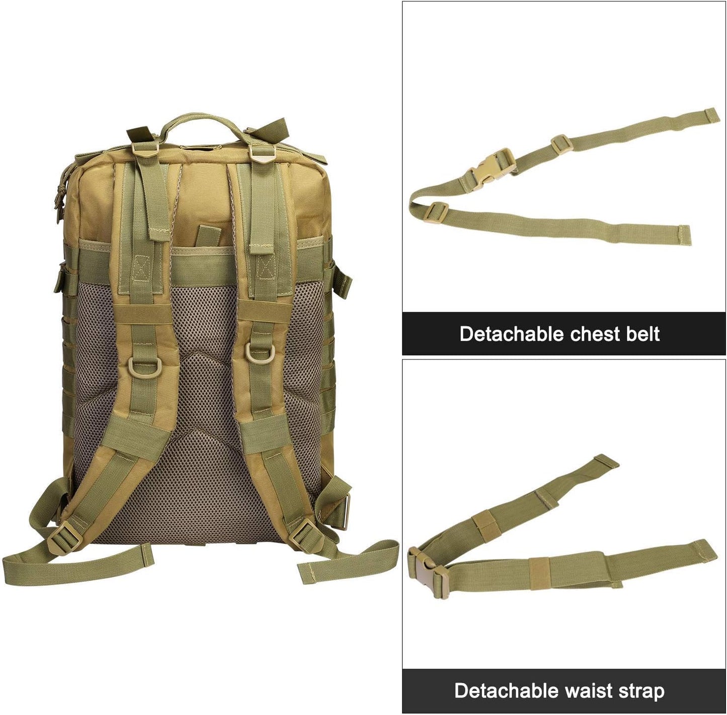 Prospo Military Tactical Backpack Large Fishing Tackle Backpack 3 Day Assault Survival Pack Molle Bag for Men