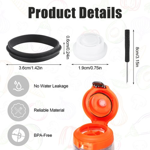 lasuroa Dispensing Valves Compatible with Gatorade Water Bottle, 11pcs Water Bottle Replacement Include Valve Gasket Screwdriver Water Bottle Insert Accessories for Gatorade GX 32oz Water Bottle