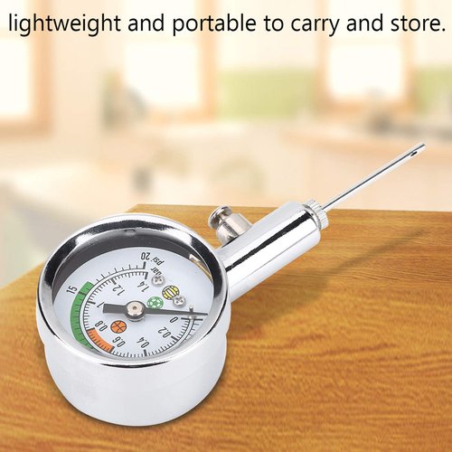 Chazcool Ball Pressure Gauge, Basketball Air Guage, Stainless Steel Accurate Air Pressure Gauge for Football Soccer Basketball Volleyball and Other Balls
