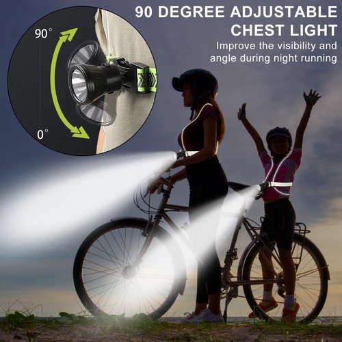 ZEMBSOYA LED Reflective Running Vest, Night Running Light Rechargeable, Waterproof High Visibility Lightweight Running Vest for Outdoor Walking Riding Mountaineering