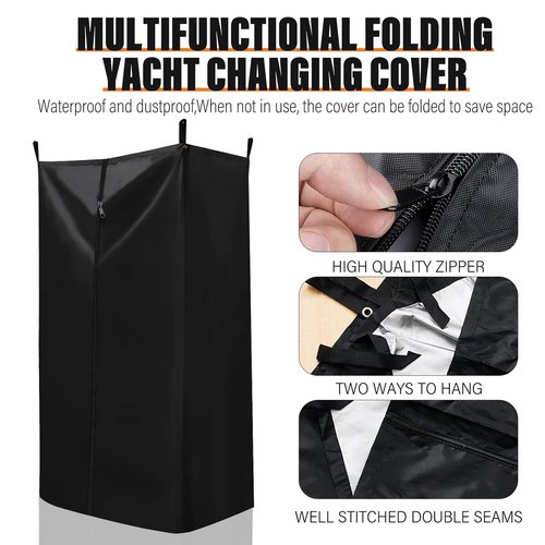 ziyue Boat Changing Room, Heavy Duty Hanging Privacy Tent Shower Awing Portable Overland Fitting Room for Pontoon Camping Boat Dancing
