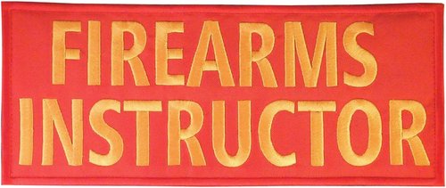 Firearms Instructor Big XL 10x4 inch Morale Body Armor Vest Tactical Fastener Patch (Red and Yellow)