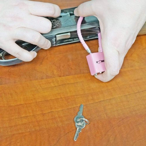 BOOMSTICK Pink Gun Cable Lock – 8.5" Keyed Safety Device for Handguns, Pistols, Rifles & Shotguns