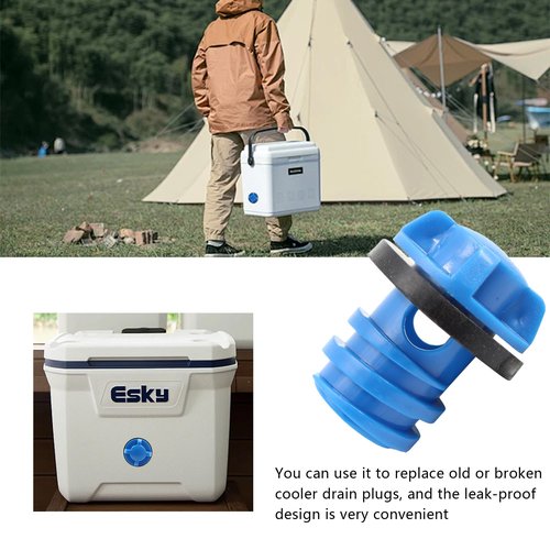 PDETVEO Dark Blue Cooler Drain Plugs, Cooler Plug Replacement Accessories for Yeti and Most Brands of Leak-Proof Designs