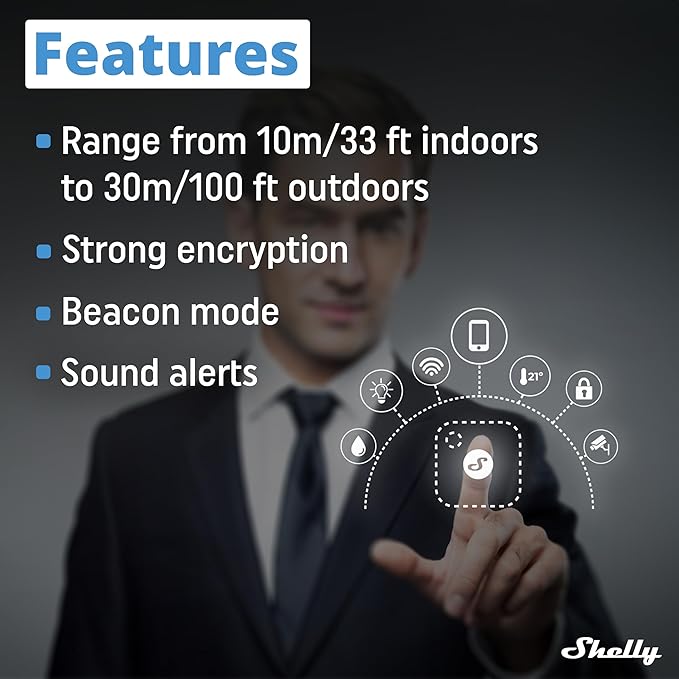 Shelly Blu Button Tough Ivory | Bluetooth-Operated Multi-click Action and Scenes Activation Button | Versatile Control | Home Automation | IP54 Waterproof | Highly resilient | Broad range