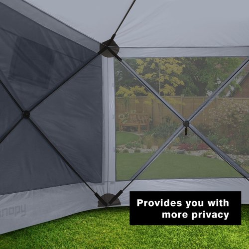 MASTERCANOPY Wind Screen Side Panel with Window for Escape Screen Shelter Canopy Tent - Weatherproof, UV Resistant Sun Shade Attachment Accessory (10ft x 10ft, Gray, 1 Pack)