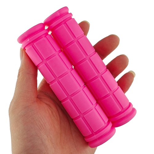 Miokun 1 Pair Bicycle Bike Handlebar Scooter Streamers,1 Pack Bike Bell and 1 Pair Bicycle Bike Grips (Pink Bell)