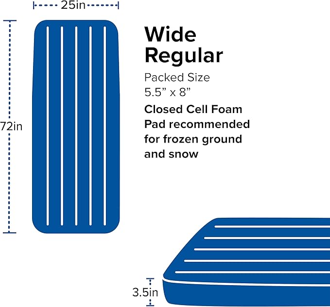 Big Agnes Divide Insulated | Lightweight, Compact, 3-Season Air Chamber Sleeping Pad, Wide Regular, Warm Olive