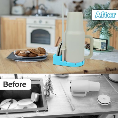 Bottle Drying Rack Compatible with Stanley Cup, Quick and Thorough Baby Bottle Drying Rack for Stanley 20/30/40oz, Dryer Holder Accessories for Water Bottles, Cups, Tumblers, Mugs, Travel Mugs