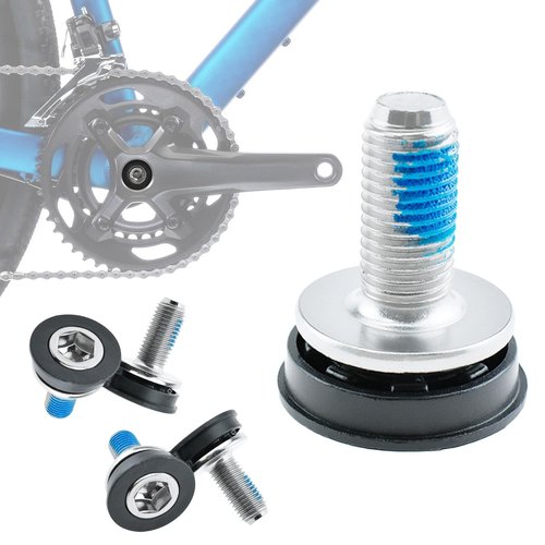 SATUY Bike Hex Crank Arm Fixing Bolts with Caps, 8mm Metal Bicycle Crank Allen Key Bolt Screws for Bicycle Square Cranksets and Bottom Brackets (4 Pcs)