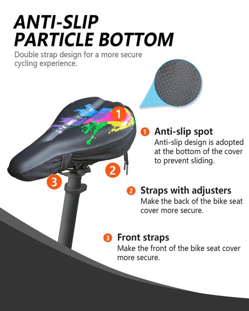 Bike Seat Cushion - Gel Padded Bike Seat Cover Fits Peloton, Road, and Stationary Bikes, Waterproof Cushion, 2024 Good Design Award Winner