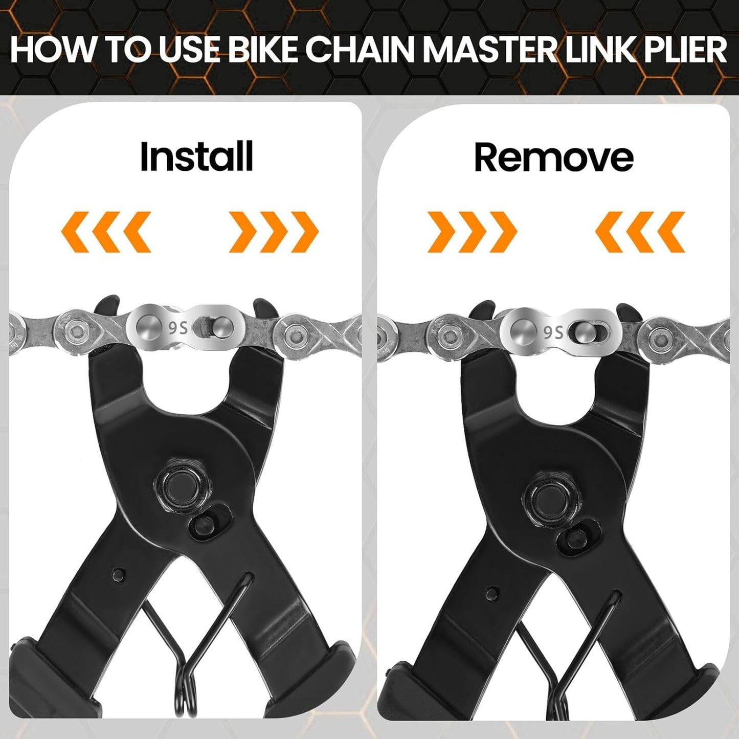 Oumers Bike Chain Repair Tools Set, Bicycle Chain Break Tool, Master Link Pliers, Bike Wear Checker Indicator Opener Closer Remover Pliers