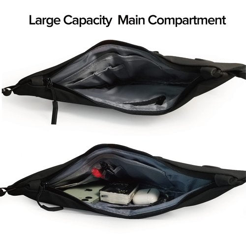 Small Sling Shoulder Crossbody Bag Men Women, Lightweight Anti-theft One Strap Casual Chest Bag Slim Backpack for Outdoor Walking Trip Hiking Biking Black