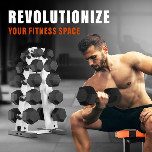 YES4ALL Dumbbell Rack Stand Only, 5 Tier A Frame Weight Rack for 5-25 LB Dumbbells