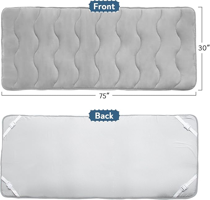 Cot Mattress Pad, 30"x75" Quilted Foam Camping Cot Mattress Topper with Anti-Slip Bottom, Breathable & Comfortable Cot Pads for Camping/Rv Bunk/Narrow Twin Beds, Sleeping Cot Mattress Pad Only
