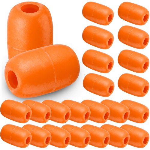 Vertintong 12 Pcs Deep Water Fishing Float 4.72 x 2.75'' Heavy Duty Pool Buoy Float Fishing Marker 0.78 Hole for Kayak Tow Line Anchor Marker Buoy Drift Sock Replace Pool Crabbing Dock (Orange)