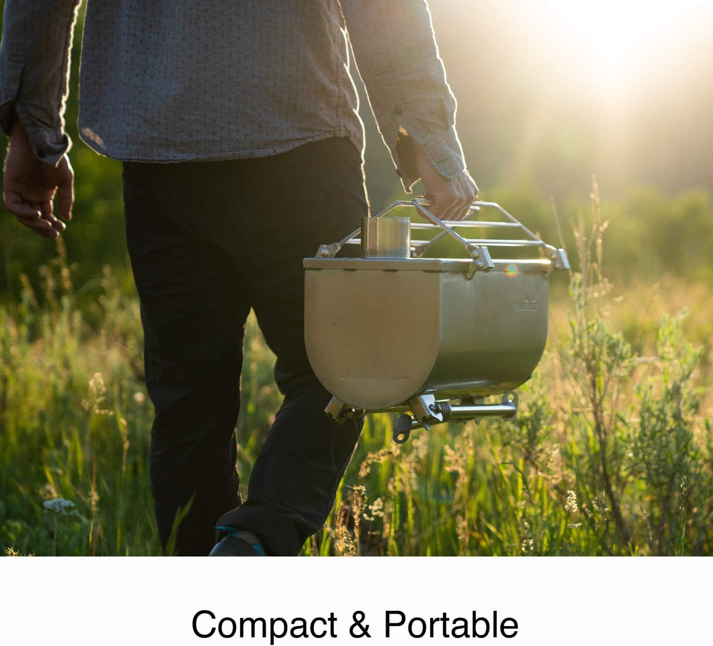 Winnerwell Woodlander Medium Tent Stove | Tiny Portable Wood Burning Stove for Tents, Shelters, and Camping | 800 Cubic Inch Firebox | Precision Stainless Steel Construction | Includes Chimney Pipe