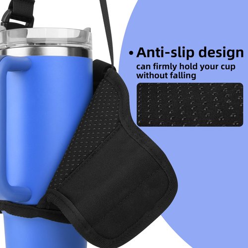 Xxerciz Water Bottle Carrier Pouch with Phone Pocket for Stanley 30 oz Tumbler with Handle, Nylon Water Bottle Holder Pouch with Adjustable Strap for Stanley Cup Accessories