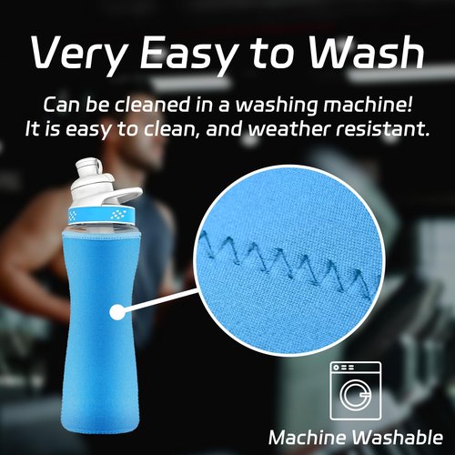 Sleeve for Cirkul Water Bottle 2Pcs, 22oz Water Bottle Sleeve for Cirkul Plastic and Stainless Steel Bottle Neoprene Insulated Water Bottle Cover for Retaining Temperature - Blue
