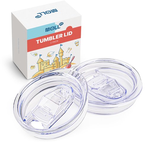 Mollcity 2.73-2.75in Skinny Tumbler Lid-2 Pack Sealing Slider Replacement Lids Spill Proof Splash Resistant