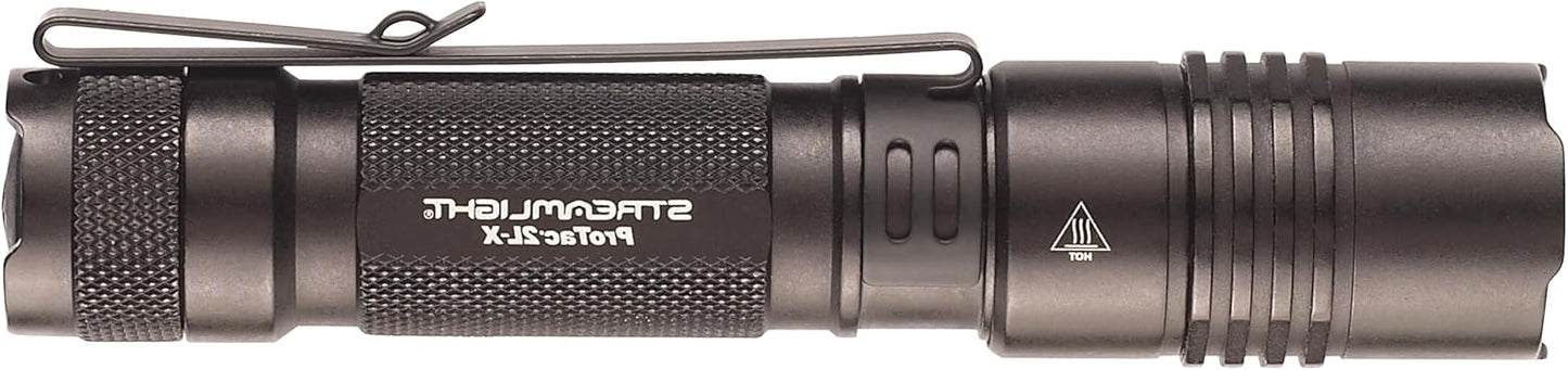 Streamlight 88083 ProTac 2L-X USB 500-Lumen Multi-Fuel EDC High Performance Tactical Rechargeable Flashlight, Includes USB Cable, Holster, Clip, Black