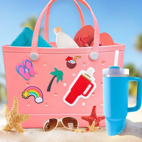 BABORUI Cup Charms for Bogg Bag, Accessories Charms for Bogg Bag All Size, Tumbler with Handle Shaped Charm Compatible with Bogg Bag/Simply Southern Beach Tote Bag